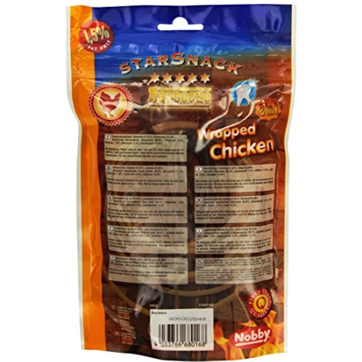 Nobby STARSNACK Barbecue Wrapped Chicken, 100% Rinderhaut, 113 g, für alle Hunde – Bild 2