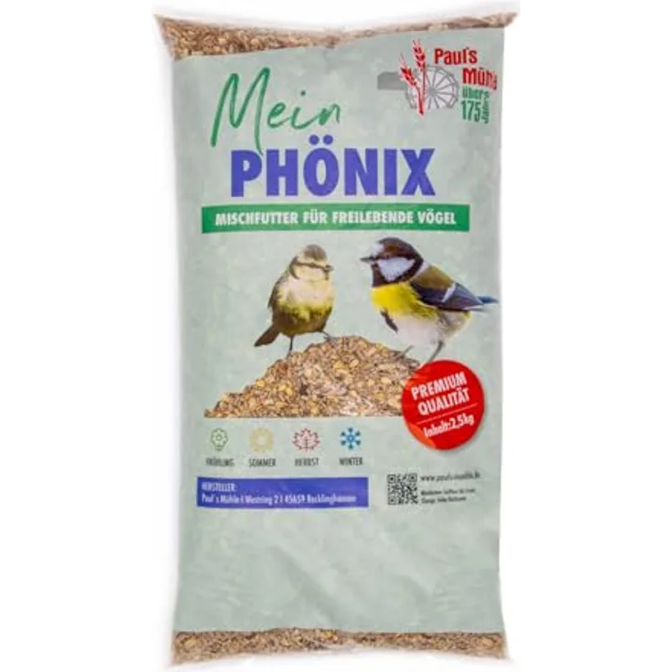 Paul´s Mühle Wildvogelfutter Phönix, energiereiches Futter für Brutzeit und Aufzucht, 2,5 kg