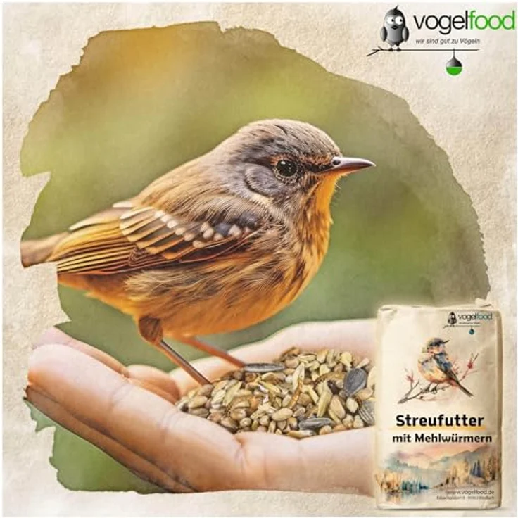 vogelfood 25 kg Streufutter mit Mehlwürmern für Wildvögel, hochwertige Ganzjahresmischung ohne Ambrosia – Bild 3