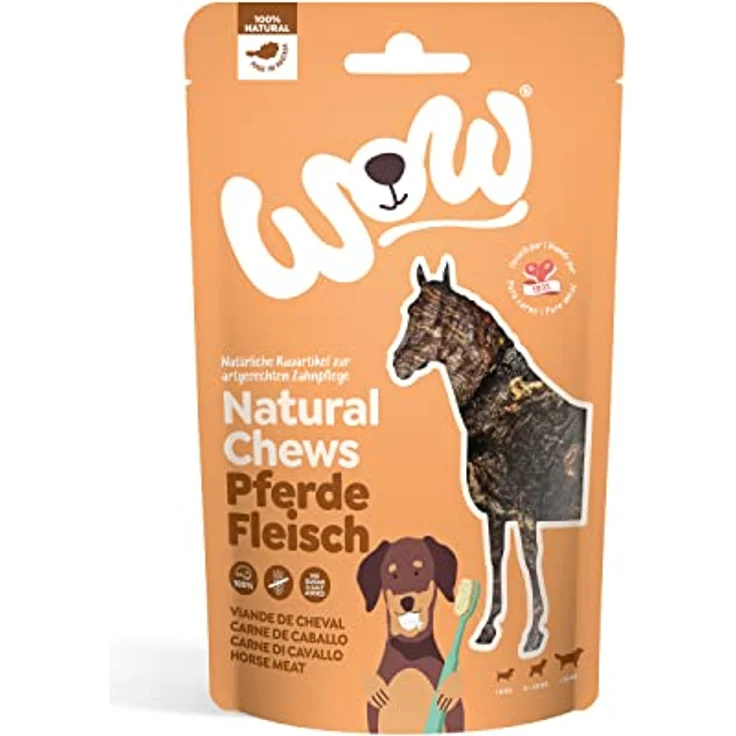 WOW! Dog Pferdefleisch getrocknet, natürlicher Single-Protein-Hundesnack zur Zahnreinigung, 250g – Bild 1