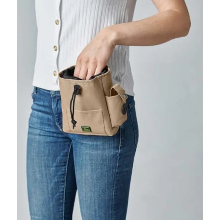 Hunter Tierbedarf Leckerlibeutel Gürteltasche Tyra, pflegeleicht, beige, 17 x 14 cm, wasserdichtes Material mit Kotbeutelspender – Bild 3