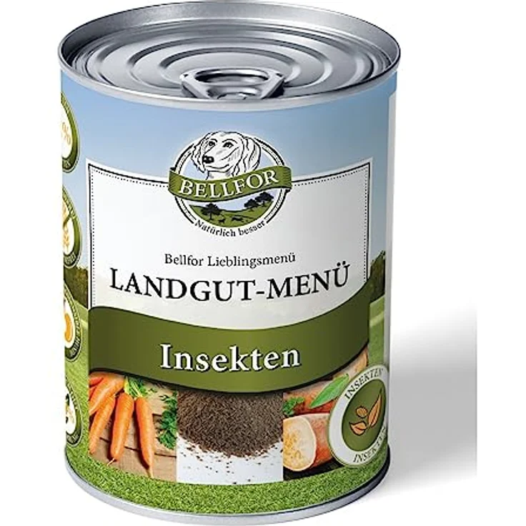 Bellfor Landgut-Menü, getreidefreies hypoallergenes Nass-Hundefutter mit Insekten, 6 x 800 g - hochverdauliches Diätfutter ohne tierische Nebenerzeugnisse – Bild 2
