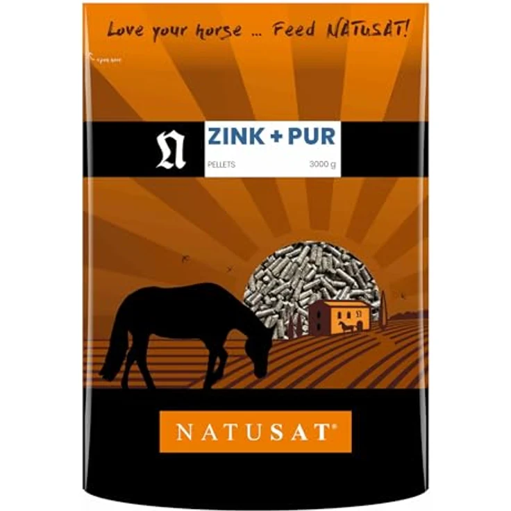NATUSAT Zink Pur Pellets, Ergänzungsfutter für Pferde zur Unterstützung von Fellwechsel, Haut und Hufen, 3 kg – Bild 1