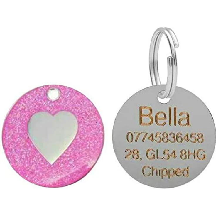 LARRYROO Katzenhalsband "Do Not Feed" mit Sicherheitsschnalle, Glocke und personalisierbarer Herzmarke, Rosa – Bild 4