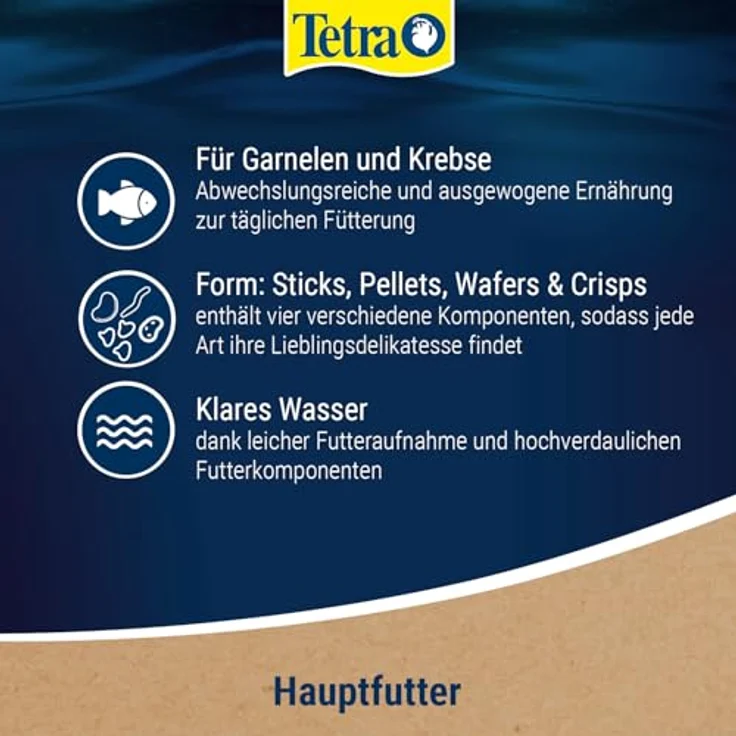 Tetra Crusta Menu, 4in1 Futter für Garnelen und Krebse mit Sticks, Pellets, Wafern und Granules, 100 ml Dose – Bild 5