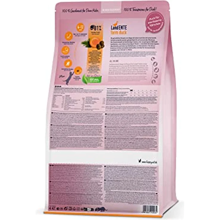 Happy Cat 70544 Young Junior Land Ente, Katzen-Trockenfutter für Jung-Katzen ab 4 Monaten, getreidefrei, 1,3 kg – Bild 5