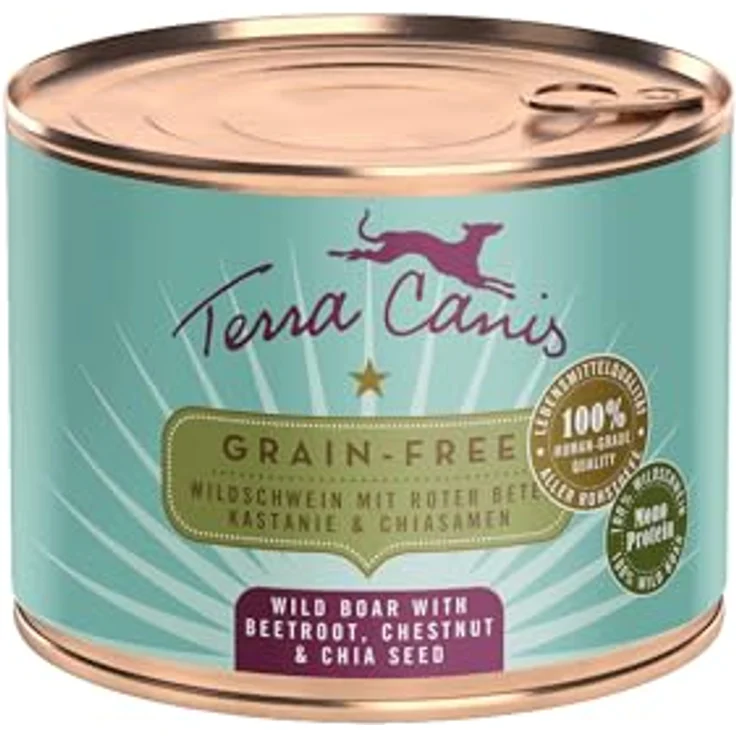 Terra Canis Wildschwein, Rote Bete, Maronen & Chiasamen - Getreidefreies Nassfutter, 200g I Premium Hundefutter in 100% Lebensmittelqualität, glutenfrei & gesund – Bild 1