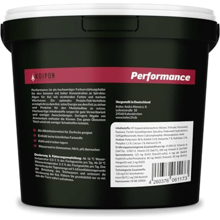 KOIPON Performance Koifutter 2 kg, 3 mm Sommerfutter mit 6% Spirulina für strahlende Farben – Bild 2