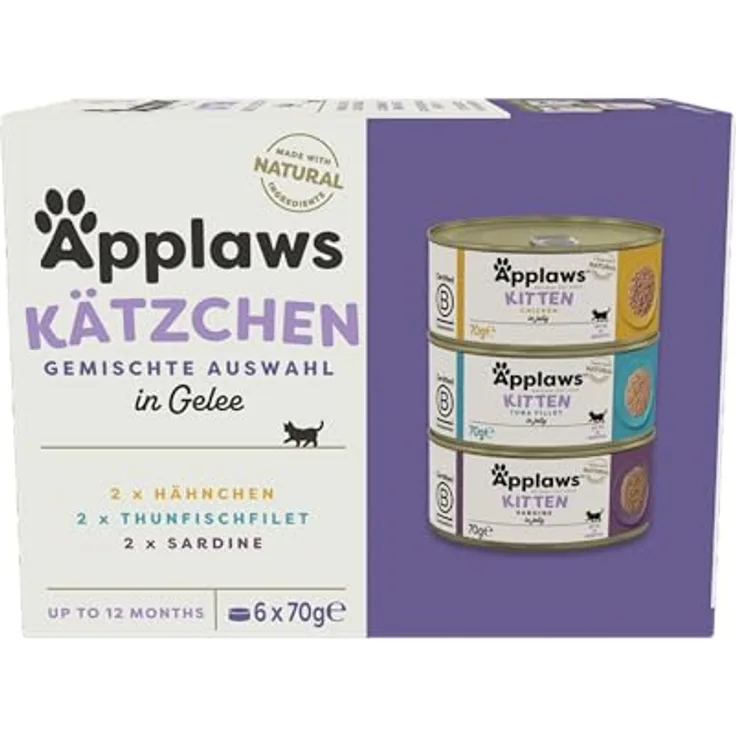 Applaws Kitten Nassfutter Dose Multipack, 6 x 70 g, ideal für Kätzchen in der Eingewöhnungsphase