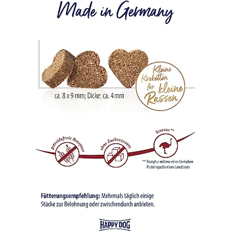 Happy Dog SoftSnack Mini Africa, weizenfreier Hundesnack mit Straußprotein, 100 g – Bild 3