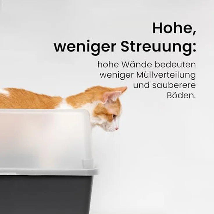 Iris Ohyama, Katzentoilette, Geschlossene Katzentoilette, Schaufel, B48.5 x T38 x H30 cm, CLH-12, Entenblau – Bild 4
