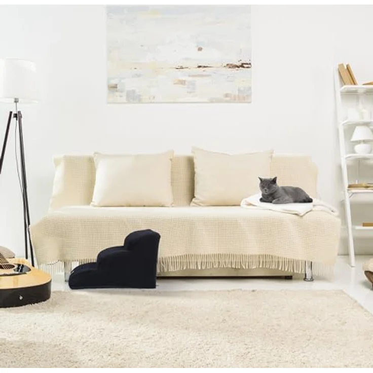 relaxdays Haustiertreppe Hundetreppe mit 3 Stufen, Schwarz, für Hunde und Katzen, bequeme Tritthöhe – Bild 3