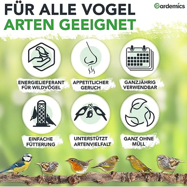 Gardemics Wildvogelfutter 20 kg, proteinreiches Ganzjahresfutter mit Mehlwürmern, Made in Germany – Bild 3