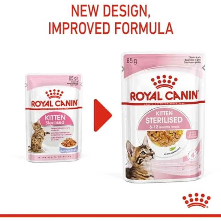 Royal Canin Feline Kitten Sterilisiert Pouch Gelatina, Katzen-Nassfutter, 85 g – Bild 5