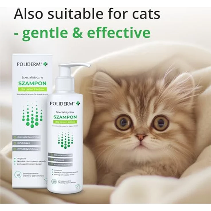 Poliderm Hundeshampoo sensitiv, medizinisches Shampoo gegen Juckreiz & Schuppen für Hunde & Katzen mit Polyhexanidin, Bioschwefel, Phytosphingosin – 250ml – Bild 5