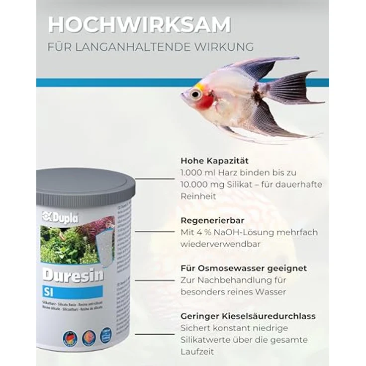 Dupla 80562 Duresin SI, Silikatharz 1 l, regenerierbarer Anionenaustauscher für Wasseraufbereitung – Bild 3