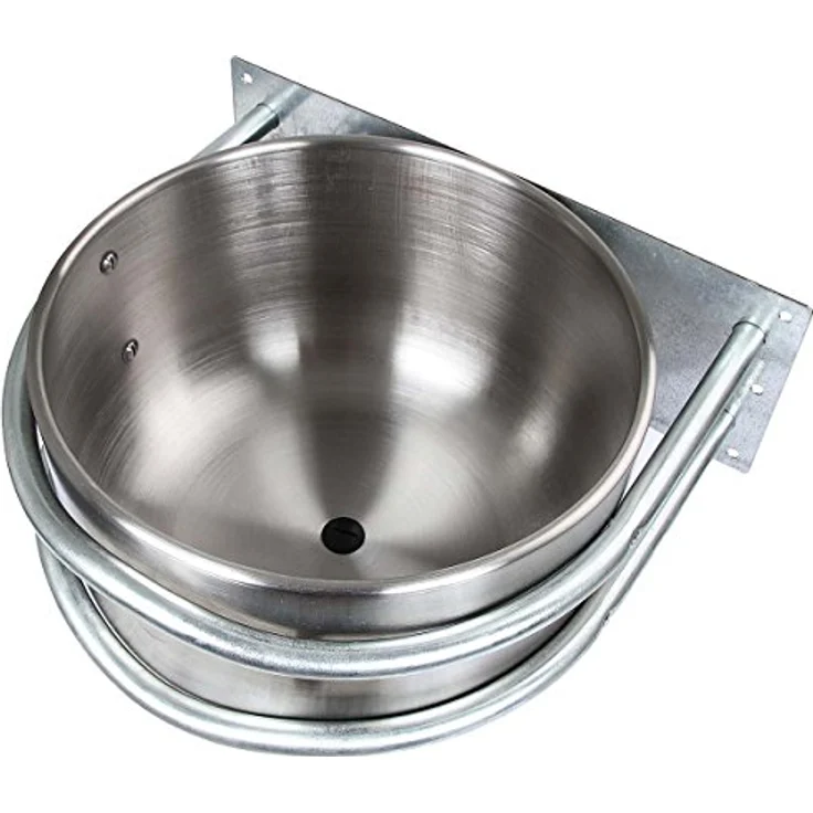 Kerbl Aluminium-Futtertrog gerade Montage (18 l), Futternapf, leichtes Aluminium, 18 Liter Fassungsvermögen, Ø 35 cm, nichtrostend, silber – Bild 3