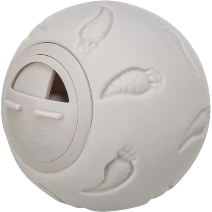 TRIXIE 6275 Snackball, Kunststoff, ø 7 cm, regulierbare Leckerliausgabe, natur – Bild 1