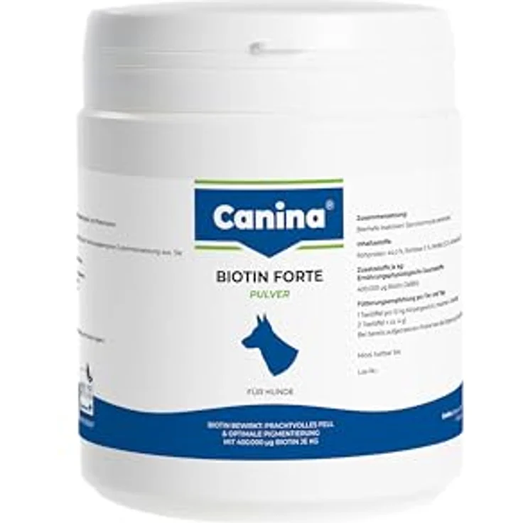 Canina Biotin Forte, Ergänzungsfuttermittel für Hunde, 500g Pulver für gesundes Fell und starke Krallen – Bild 1