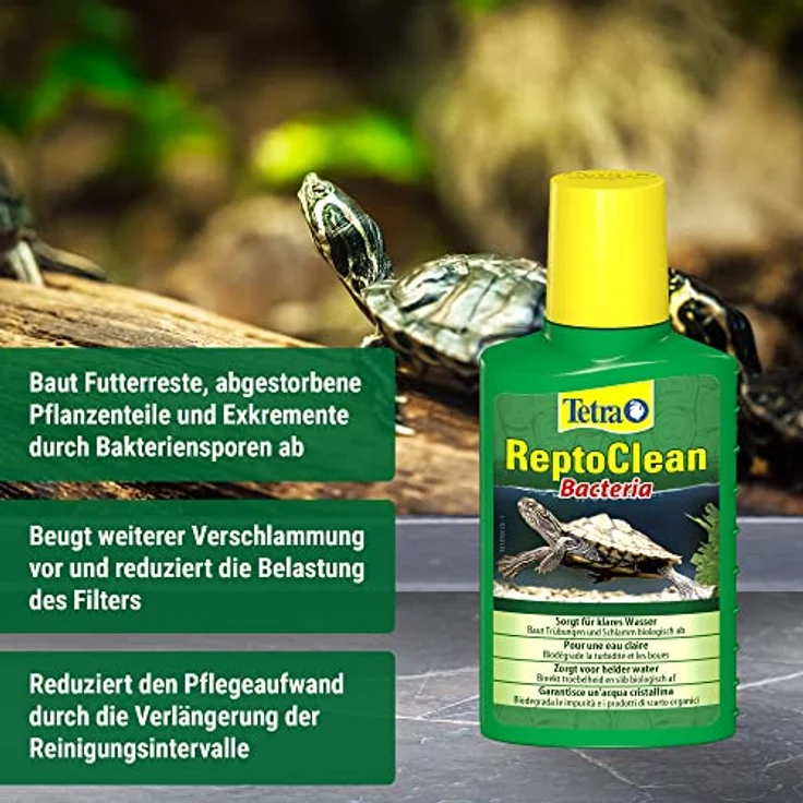 Tetra ReptoClean Wasseraufbereiter, 100 ml - Hochaktive Bakteriensporen für sauberes Wasser in Aquaterrarien, reduziert Pflegeaufwand und Trübungen – Bild 3