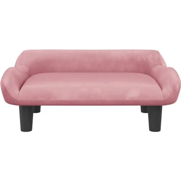 vidaXL Hundekorb Hundebett Rosa 70x40x24 cm Samt Körbchen Hundesofa, für kleine Hunde und Haustiere – Bild 5