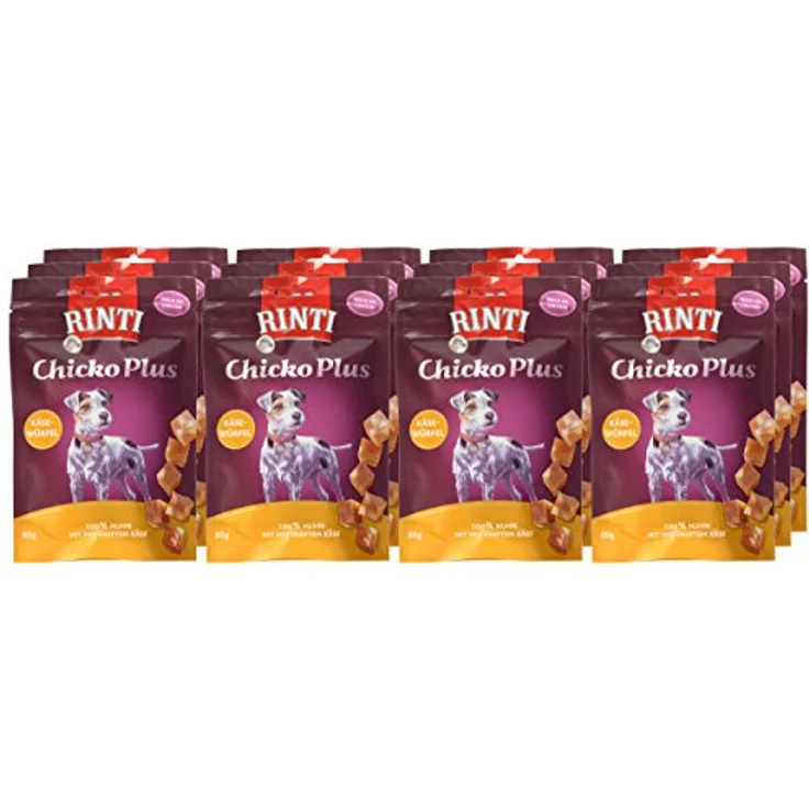 Rinti RINTI Chicko Plus Käsewürfel mit Huhn, 100% Huhnfilet, 12x80g, fettarm und gut verdaulich – Bild 4