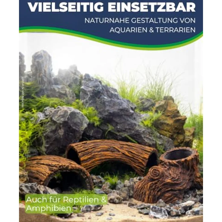 HOBBY Aquariendeko Root Wood Cave 2, Naturgetreue Höhle in Wurzeloptik für Aquarium und Terrarium, 19 x 14 x 8 cm – Bild 4