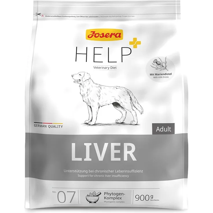 Josera Help Liver, Hunde-Trockenfutter 900g zur Förderung der Leberfunktion mit Mariendistel, reduziertem Protein- und Kupfergehalt