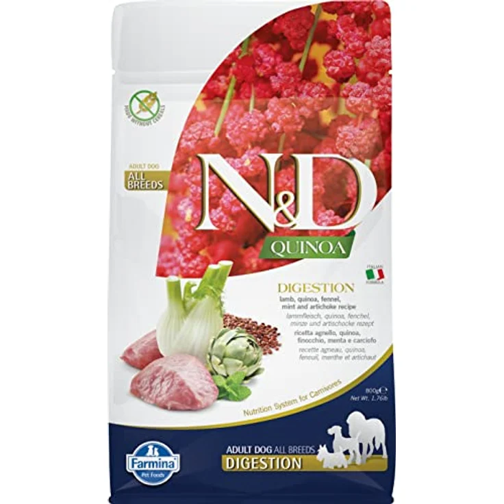 Farmina N&D Quinoa Adult Mini Pellets Hundefutter, Trockenfutter mit Lamm und Fenchel, ohne Mais, 800 g
