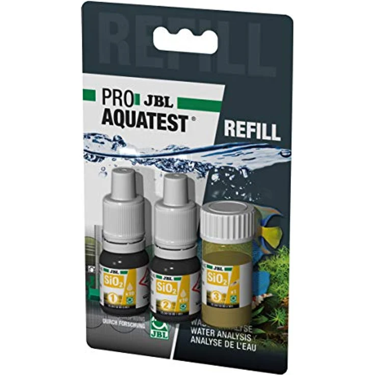 JBL Wassertest-Nachfüller ProAquaTest SiO2, 3 Stück für Süß-/Meerwasser-Aquarien zur Silikatbestimmung – Bild 1