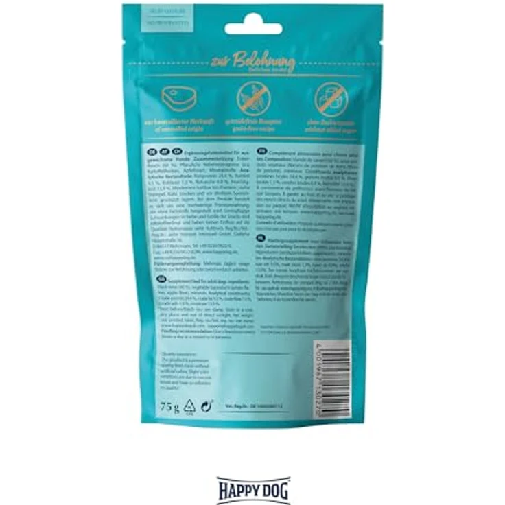 Happy Dog 60699 Meat Snack Nordseeküste, getrocknetes Entenfleisch für sensible Hunde, 75 g - glutenfreies Leckerli ohne Zusatzstoffe – Bild 5