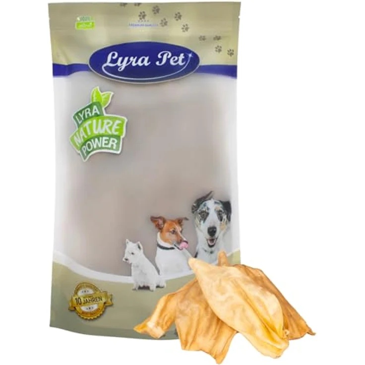 Lyra Pet® Rinderohren, naturbelassener Kausnack, 2000 g, proteinreich und zahnreinigend – Bild 1