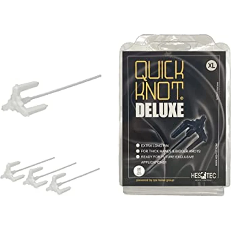 Quick Knot® Deluxe Mähnenklammer, wiederverwendbares Flechtwerkzeug für Pferde und Ponys, Weiß, XL – Bild 1