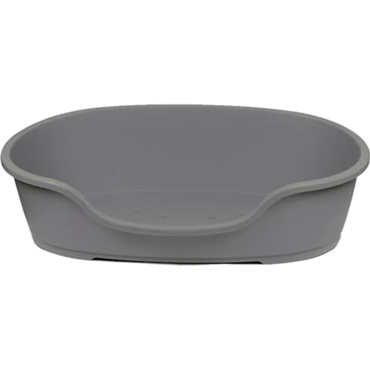 adena Hundekorb 58 cm, robustes Hundebett aus Vollkunststoff mit Anti-Rutsch-Füßen, taupe – Bild 2