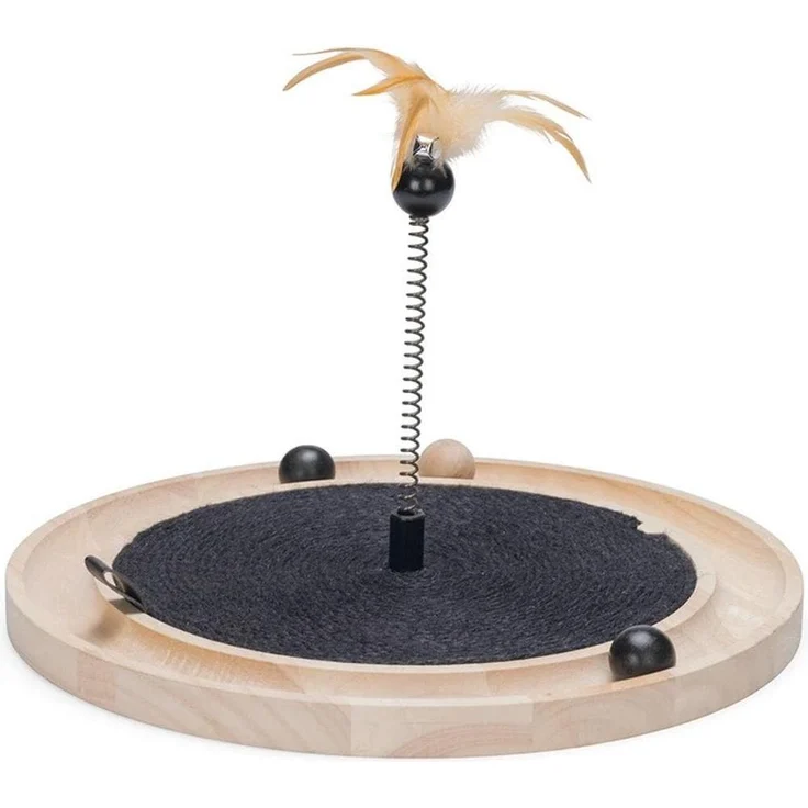 Designed by Lotte Idah, Holz Kratzspielzeug für Katzen mit Sisalmatte und Catnip, 39,5 x 39,5 x 29 cm