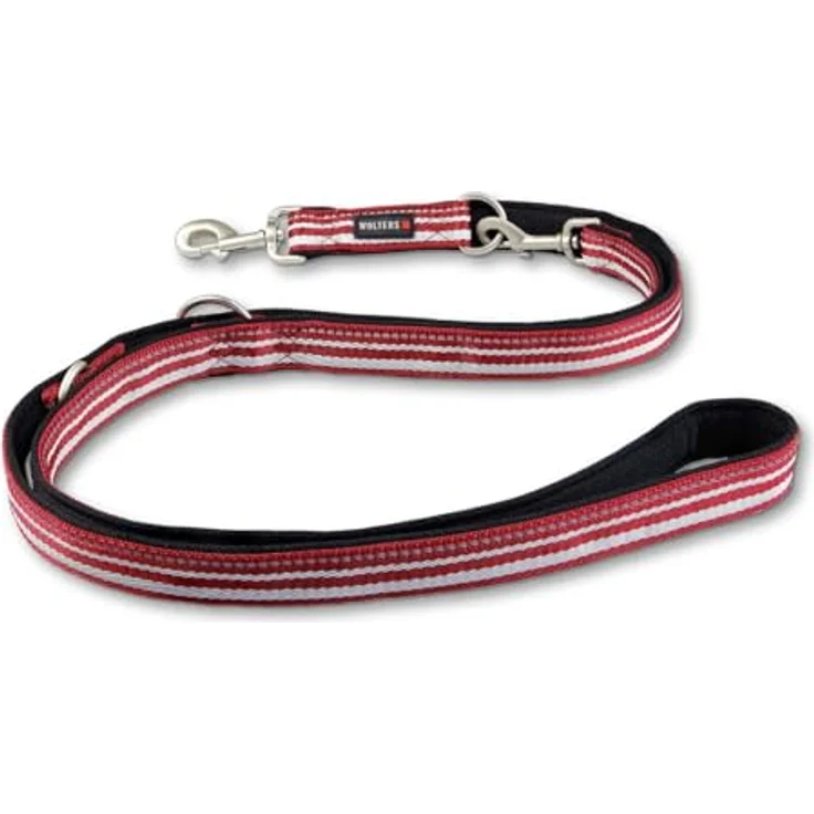 Wolters Active Pro Führleine XL, 200 cm x 3 cm, rot/silber, dreifach verstellbar, gepolstert und waschbar – Bild 2