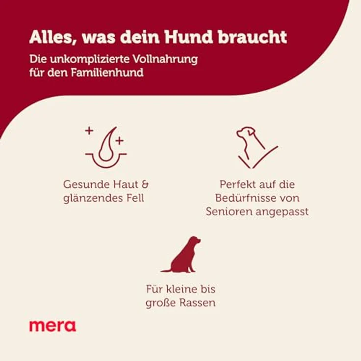 MERA Essential Senior, 12,5kg Hundefutter für ältere Hunde, reich an Geflügel, zuckerfrei, für gesunde Haut und glänzendes Fell – Bild 2