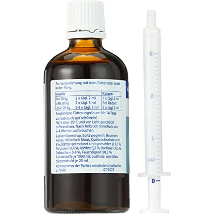 Virbac Pulmostat akut, pflanzlicher Hustensaft für Hunde und Katzen, 100 ml – Bild 2