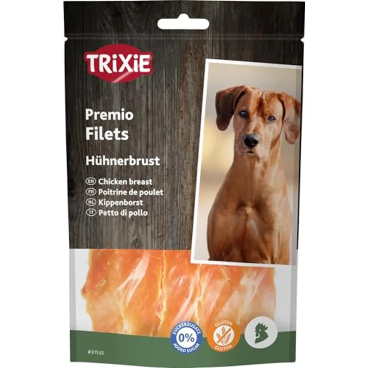 TRIXIE PREMIO Hunde-Chicken Filets 100g - glutenfreie, getreide- und zuckerfreie Premium-Hundeleckerli, hohe Proteinquelle für Training und Belohnung