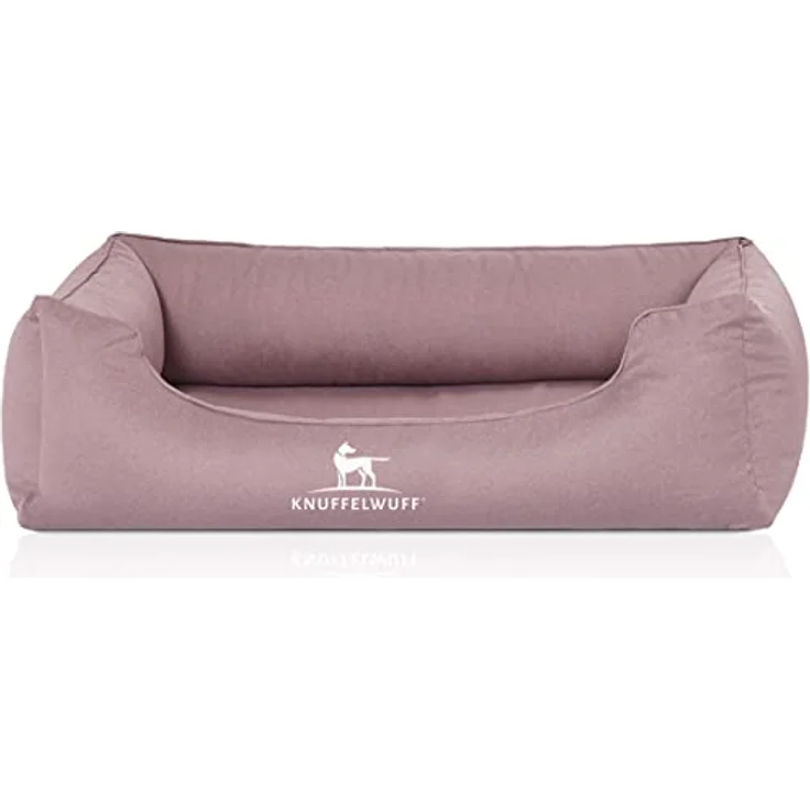 Knuffelwuff Hundebett Leon, orthopädisches wasserabweisendes Veloursbett S 70 x 50cm, rosa, abnehmbarer Bezug, waschbar, ideal für große, mittelgroße und kleine Hunde – Bild 2
