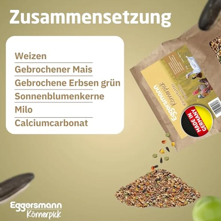 Eggersmann Körnerpick 5kg Premium Hühnerfutter - Vielseitige Körnermischung für Hühner, Gänse und Enten mit natürlichen Zutaten und Immunstärkenden Kräutern – Bild 5