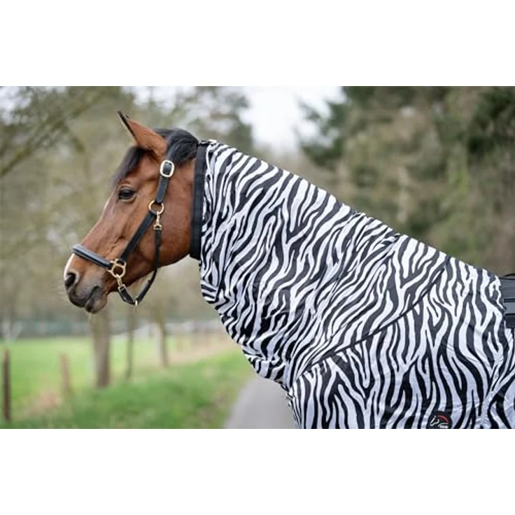 HKM 7238 Ekzemerdecke Zebra, Insektendecke mit Bauchlatz und Halsteil, für optimalen Rundumschutz, 155 cm – Bild 5