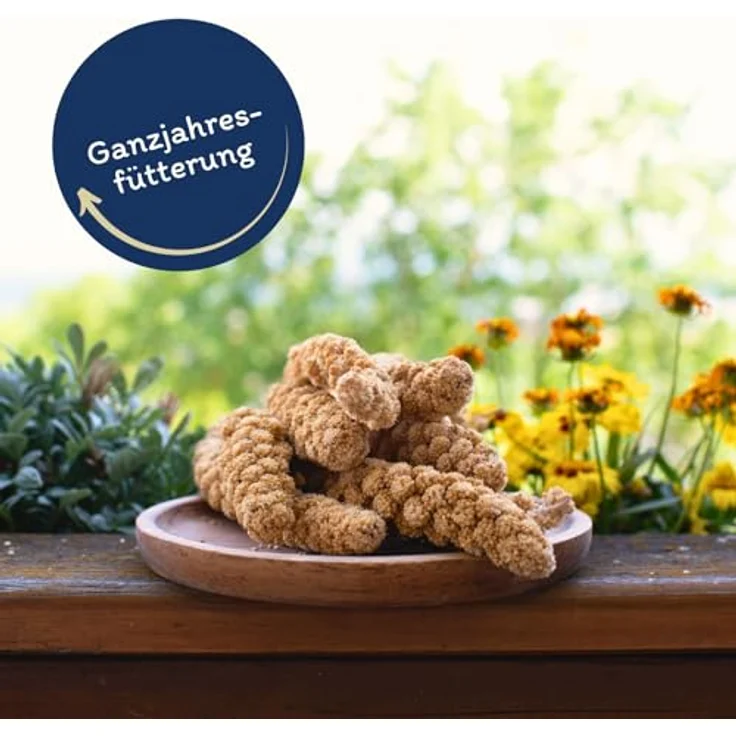 Lyra Pet® Kolbenhirse gelb 3 kg, Ganzjähriges Vogelfutter für Ziervögel & Wildvögel, Handverlesene, naturbelassene Hirsekolben – Bild 3