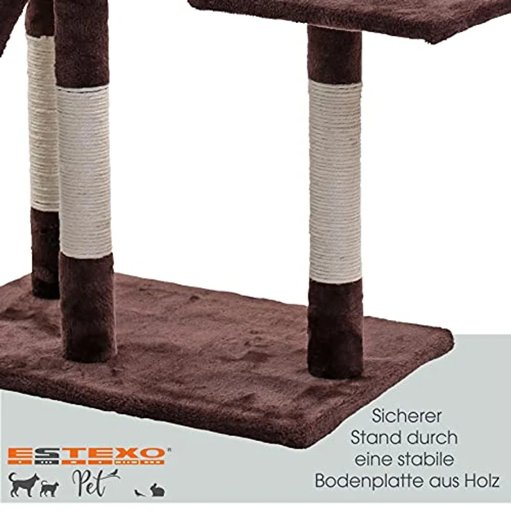 Kratzbaum Katzenbaum Katzenkratzbaum 138 cm XXL Kletterbaum Spielbaum Braun – Bild 8