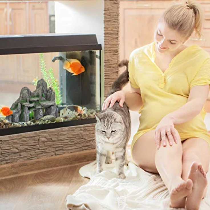 relaxdays Aquariendeko Fels mit Höhlen, grau-grün, 3D-Optik für Süß- und Salzwasseraquarien, H 21 cm – Bild 3