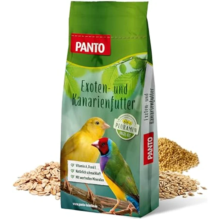 PANTO Kanarienfutter mit Pluramin, 25kg - artgerechte bunte Saatenmischung ohne Nüsse für Ziervögel – Bild 1