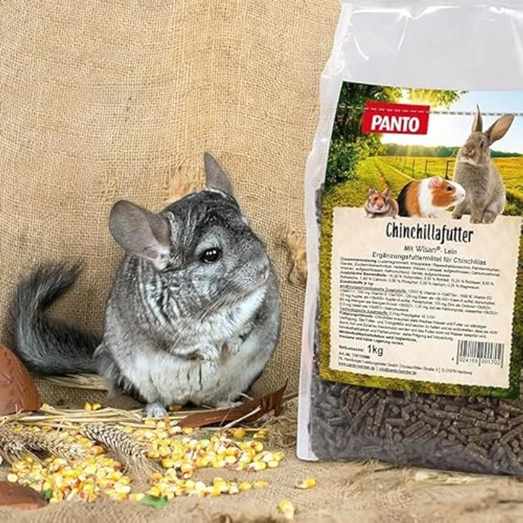 PANTO Chinchillafutter 25kg, ballaststoffreiches Alleinfutter mit Luzernegrünmehl & Omega-3, für gesunde Chinchillas – Bild 3