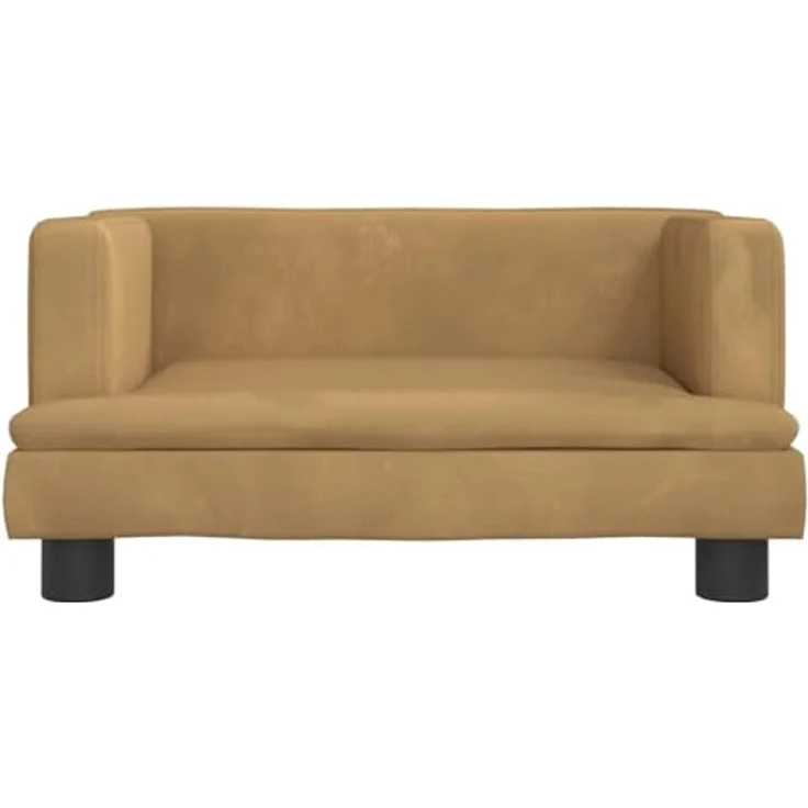 vidaXL Hundekorb Hundebett Braun 60x40x30 cm Samt Körbchen Hundesofa, für kleine Hunde und Haustiere, maximale Tragfähigkeit 50 kg – Bild 5