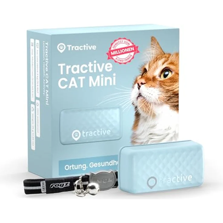 Tractive GPS Mini (One Size, Katze, Allgemein), Halsband + Leine – Bild 1