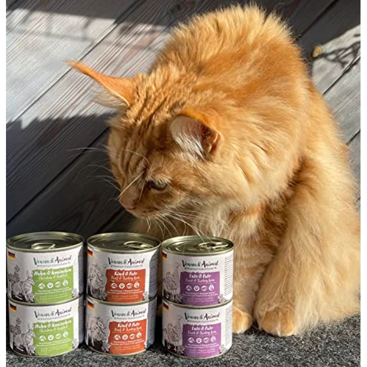 Venandi Premium Nassfutter für Katzen - Ente & Huhn, 6 x 400g (getreidefrei, extra viel Fleisch) – Bild 2